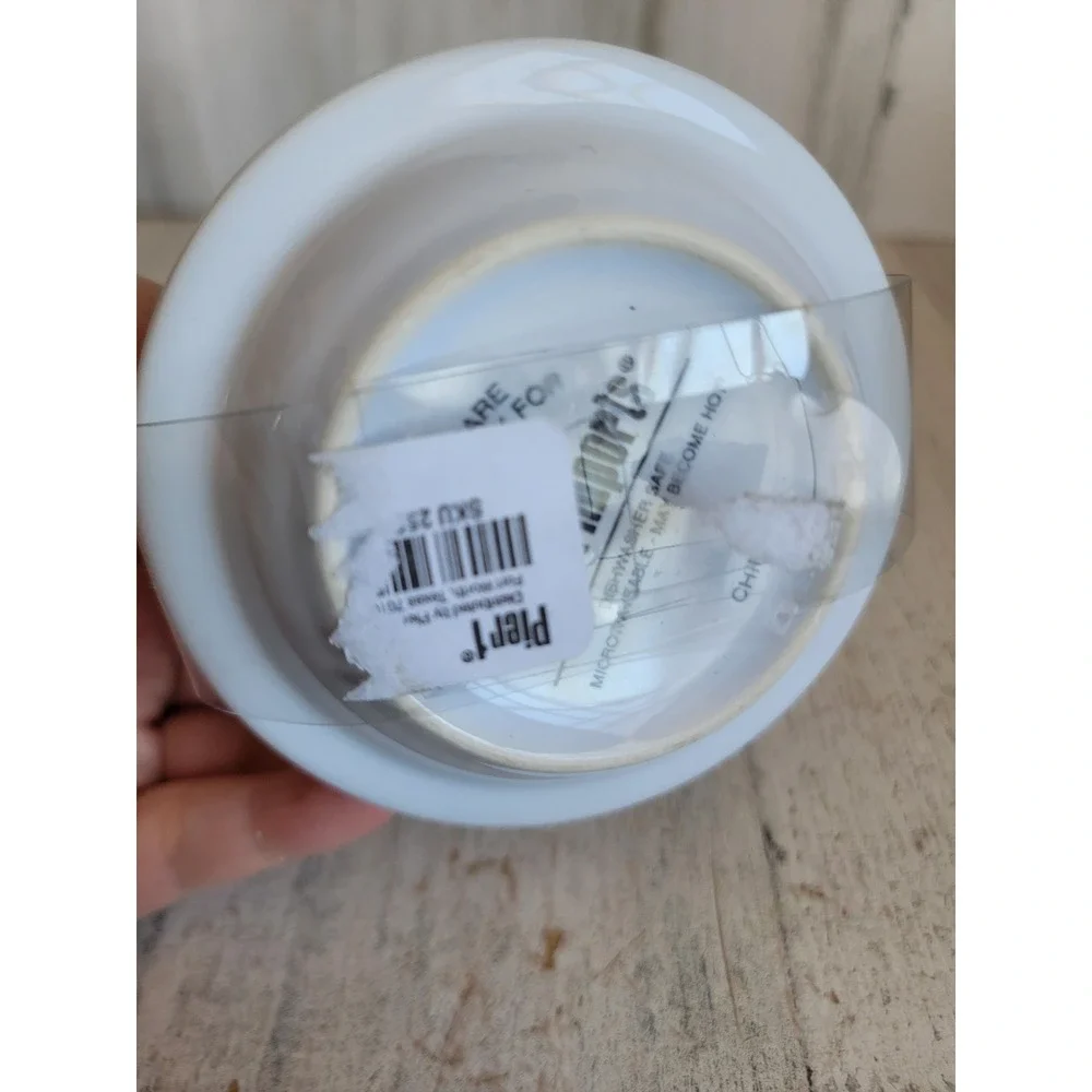 Pier one NEW mini white butter dish lidded kitchen home‎ decor unique